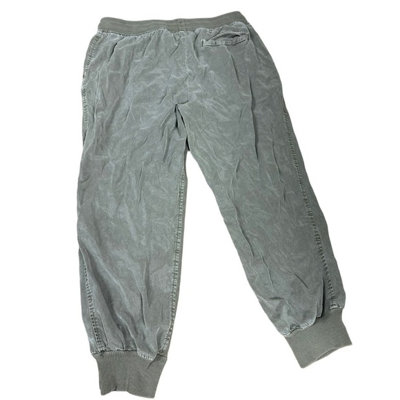 Aerie Womens Large Small Ribbed Woven Jogger Pants Green Lyocell Relax Comfy - Picture 4 of 9